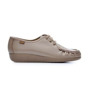 SAS Shoes Womens Siesta Lace Up Loafer 9.5M Leather Moccasin Comfort Retro Tan